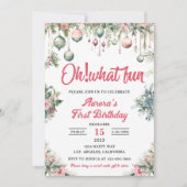 Wat een leuke Kerst Florale Verjaardagsfeestje Kaart (Voorkant)