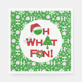 Wat een leuke kerst pickleball party sneeuwballen servet