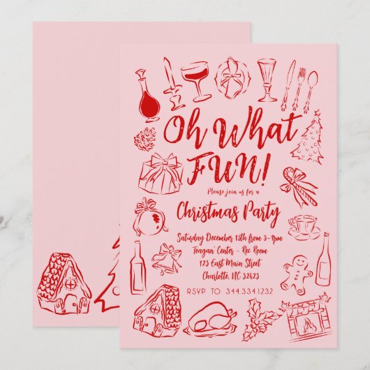 Wat een leuke kerst uitnodiging (Voorkant / Achterkant)