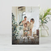 Wat een leuke kerstfoto feestdagenkaart (Staand voorkant)