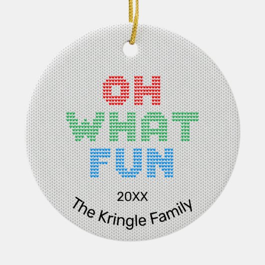 Wat een leuke kerstfoto keramisch ornament (Voorkant)