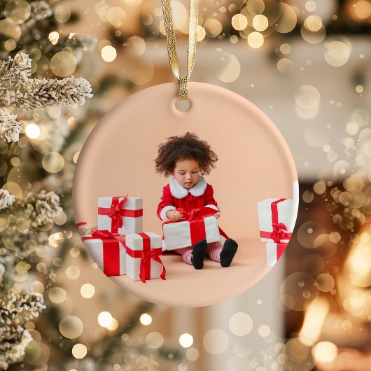 Wat een leuke kerstfoto keramisch ornament