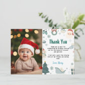 Wat een leuke Kerstmis Verjaardag Foto Bedankt (Staand voorkant)