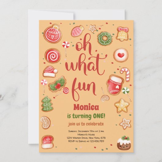 Wat een leuke kerstuitnodiging kaart (Voorkant)