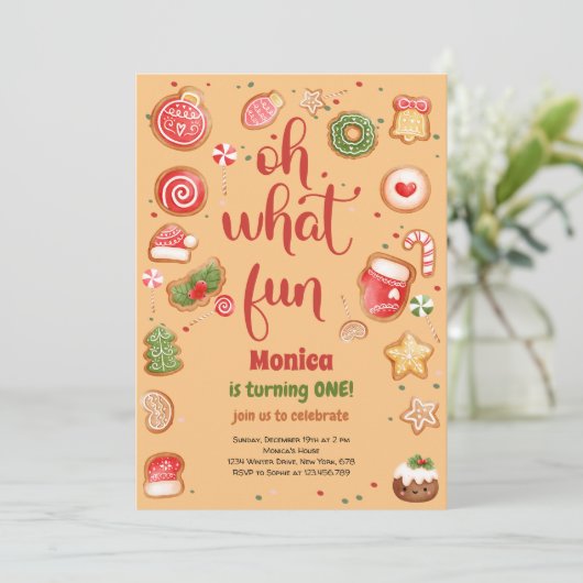 Wat een leuke kerstuitnodiging kaart (Staand voorkant)