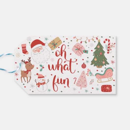 Wat een leuke kerstverjaardag cadeaulabel (Achterkant Horizontaal)