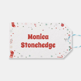 Wat een leuke kerstverjaardag cadeaulabel