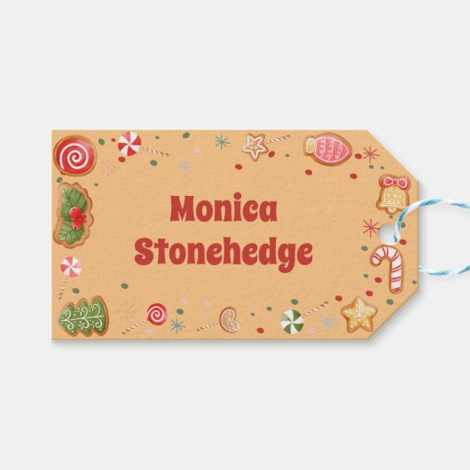 Wat een leuke kerstverjaardag cadeaulabel (Voorkant (Horizontaal))