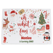 Wat een leuke kerstverjaardag groot cadeauzakje (Voorkant)