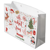 Wat een leuke kerstverjaardag groot cadeauzakje (Achterkant Gekanteld)