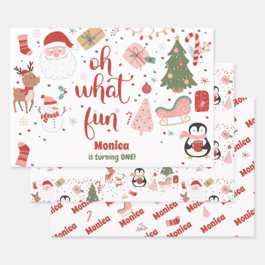 Wat een leuke kerstverjaardag inpakpapier vel (Set)