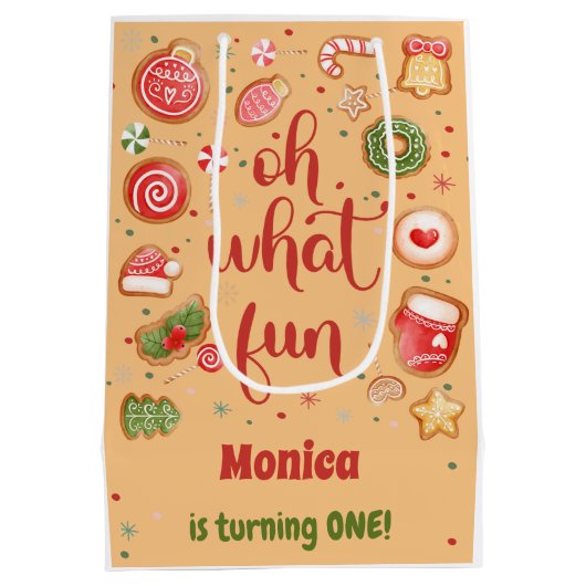 Wat een leuke kerstverjaardag medium cadeauzakje (Achterkant)