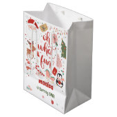 Wat een leuke kerstverjaardag medium cadeauzakje (Voorkant Gekanteld)