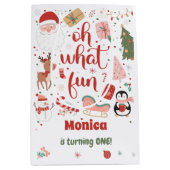 Wat een leuke kerstverjaardag medium cadeauzakje (Voorkant)