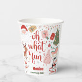 Wat een leuke kerstverjaardag papieren bekers (Voorkant)