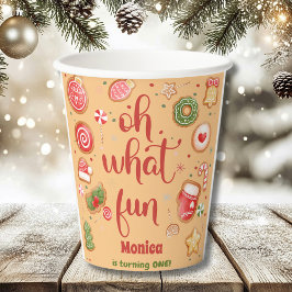 Wat een leuke kerstverjaardag papieren bekers