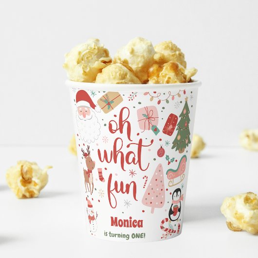 Wat een leuke kerstverjaardag papieren bekers