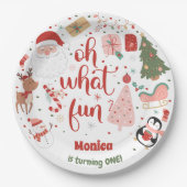 Wat een leuke kerstverjaardag papieren bordje (Voorkant)
