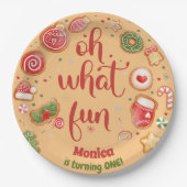 Wat een leuke kerstverjaardag papieren bordje (Voorkant)