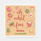 Wat een leuke kerstverjaardag servet (Voorkant)