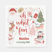 Wat een leuke kerstverjaardag servet (Voorkant)