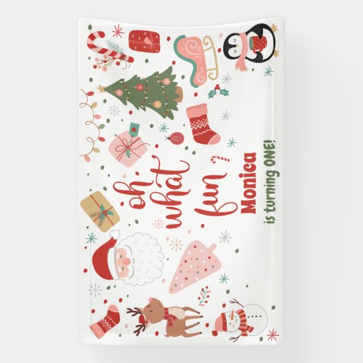 Wat een leuke kerstverjaardag spandoek (Verticaal)