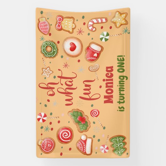 Wat een leuke kerstverjaardag spandoek (Verticaal)