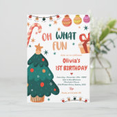 Wat een leuke Kerstverjaardagsfeest Kaart (Staand voorkant)