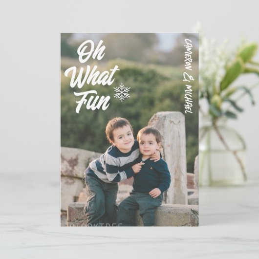 Wat een leuke Kinder kerstfoto Feestdagenkaart (Staand voorkant)