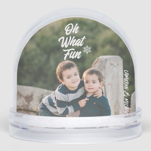 Wat een leuke Kinder kerstfoto Sneeuwbol (Voorkant)