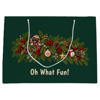 Wat een leuke Pug Kerstcadeautas Groot Cadeauzakje