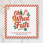 Wat een leuke retro kerstdag bedankjes labels (Voorkant)