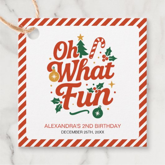 Wat een leuke retro kerstdag bedankjes labels (Voorkant)