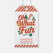 Wat een leuke retro kerstdag cadeaulabel (Voorkant)