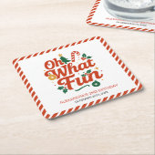 Wat een leuke retro kerstdag kartonnen onderzetters (Schuin)