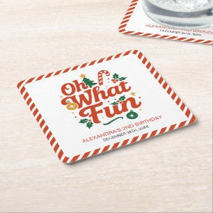Wat een leuke retro kerstdag kartonnen onderzetters