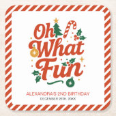 Wat een leuke retro kerstdag kartonnen onderzetters (Voorkant)