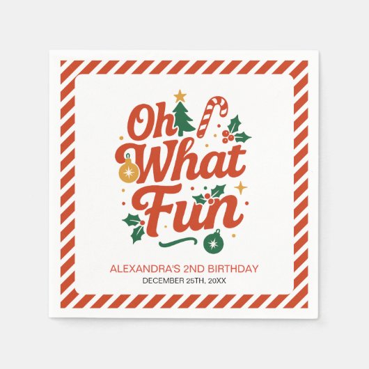 Wat een leuke retro kerstdag servet (Voorkant)