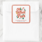 Wat een leuke retro kerstdag vierkante sticker (Tas)