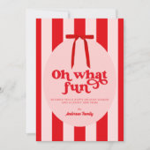 Wat een leuke rode roze retro feestdagenkaart (Voorkant)