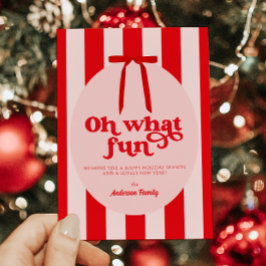 Wat een leuke rode roze retro feestdagenkaart