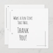 Wat een leuke tijd was dat! bedankkaart (Voorkant / Achterkant)