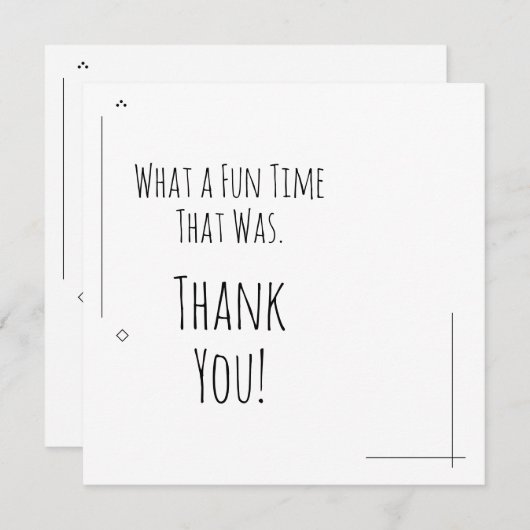 Wat een leuke tijd was dat! bedankkaart (Voorkant / Achterkant)