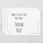 Wat een leuke tijd was dat! bedankkaart (Voorkant / Achterkant)