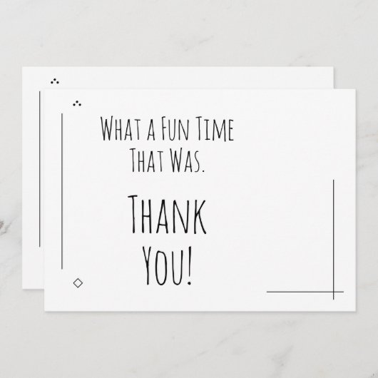 Wat een leuke tijd was dat! bedankkaart (Voorkant / Achterkant)