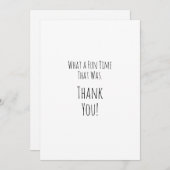 Wat een leuke tijd was dat! eenvoudig bedankkaart (Voorkant / Achterkant)