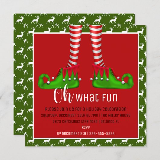 Wat een leuke uitnodiging voor kerstfeest? (Voorkant / Achterkant)