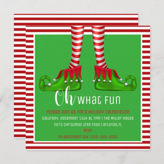 Wat een leuke uitnodiging voor kerstfeest? (Voorkant / Achterkant)