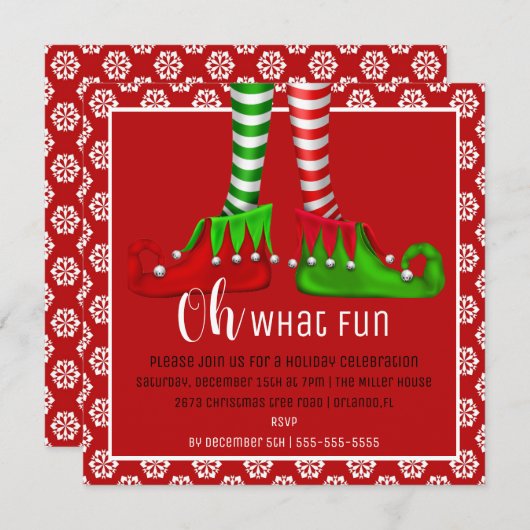 Wat een leuke uitnodiging voor kerstfeest? (Voorkant / Achterkant)