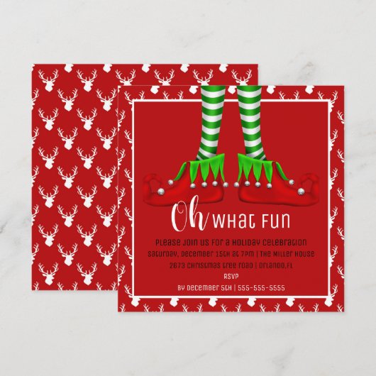 Wat een leuke uitnodiging voor kerstfeest? (Voorkant / Achterkant)